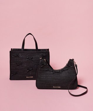 Maison de FLEUR ナローリボンスクエアバッグ Black