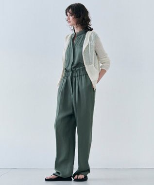 BEIGE， 【洗える】OPTICAL / ペーパーヤーンフーディージップニット Ecru