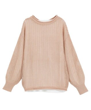 Green Parks ＳＥＴ２点２ｗａｙシャーリングニット＋インナー Pink