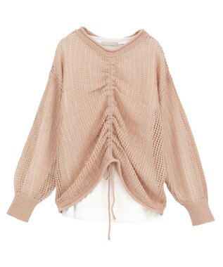 Green Parks ＳＥＴ２点２ｗａｙシャーリングニット＋インナー Pink