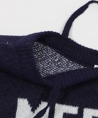 WEGO フラッフィー2WAYグラフィックワンショルBIGニット ネイビー