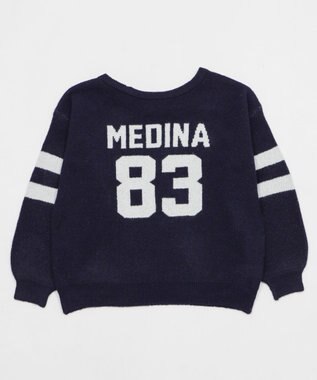 WEGO フラッフィー2WAYグラフィックワンショルBIGニット ネイビー