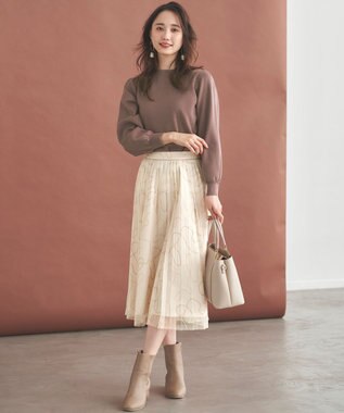 ANY SIS ラインアートプリーツ スカート アイボリー