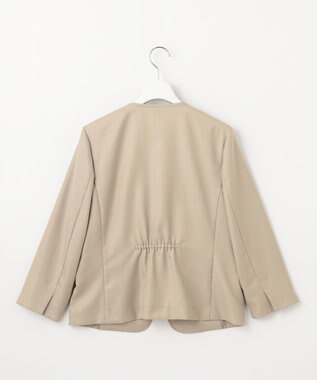 J.PRESS LADIES L 【セットアップ対応・洗える・UVケア・吸水速乾】OXIJEWELストレッチ ノーカラー ジャケット ベージュ系