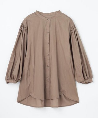 ANY シルキーソフトスタンドカラーシャツ モカ