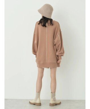 earth music&ecology 配色ルーズスウェット Mocha