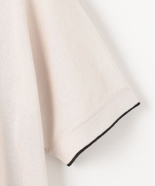 J.PRESS LADIES 【洗える】DRY COTTON ニットポロ ベージュ×ダークブラウン系