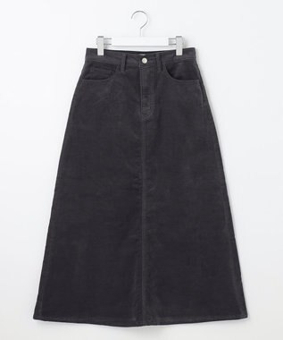 自由区 【洗える】リブレスコール ロングスカート グレー系