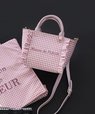Maison de FLEUR ギンガムフリル2Wayバッグ