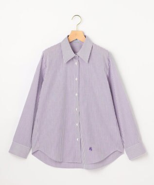 組曲 S 【加藤ローサさん着用】コットンタッチシャーティングボウタイ付き シャツ パープル系1