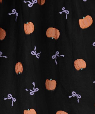 ANY KIDS ラメチュールフレアスカート ブラック×カボチャ