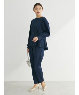 Green Parks ｅｆ－ｄｅ　ペプラムブラウス Dark Navy