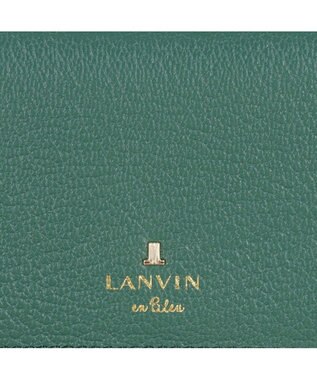 LANVIN en Bleu リム リール付き2面パスケース ダークグリーン