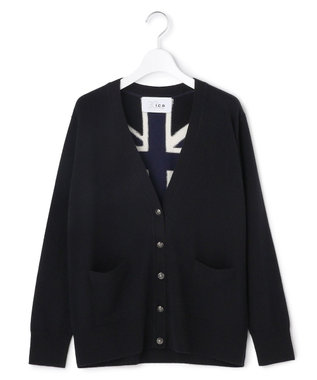 ICB 【30th ANNIVERSARY】 カシミヤブレンド ユニオンジャックカーディガン ブラック