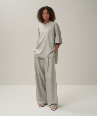 ATON SILK TROPICAL | イージーワイドパンツ TOP GRAY