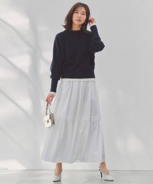 UNFILO L コットンカシミヤ クルーネックカットソー オフ