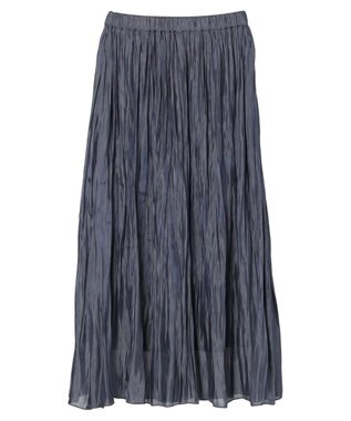 earth music&ecology シャイニーギャザースカート Charcoal Gray