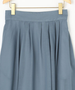 組曲 【洗える・イージーケア】カラーボイル フレアスカート ブルー系