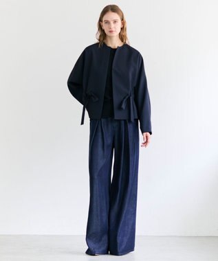 BEIGE， 【洗える】SORE / コットンシアークルーネックカットソー Navy