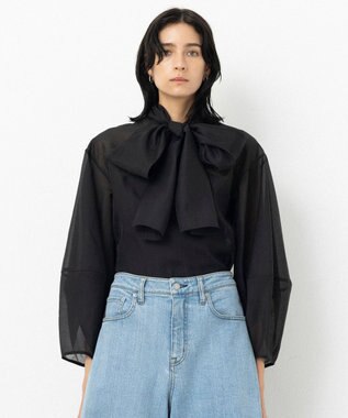 NAVE 【Nave・手洗い可】オーガンジーブラウス ブラック系