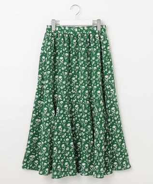 Feroux フラワープリント スカート グリーン系9