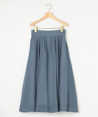 組曲 【洗える・イージーケア】カラーボイル フレアスカート ブルー系