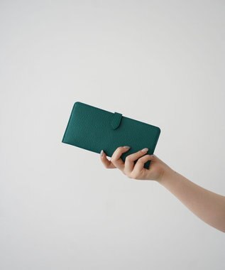 Atelier nuu 日本製 薄マチ本革 lim スマートロングウォレット グリーン