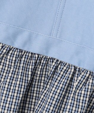 組曲 KIDS 【150-170㎝】チェックドッキング ワンピース サックスブルー