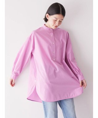 AMERICAN HOLIC イージーケアバンドカラーシャツチュニック Pink