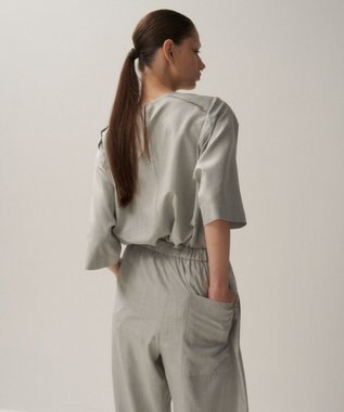 ATON SILK TROPICAL | イージーワイドパンツ TOP GRAY