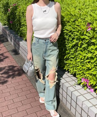 WEGO ヴィンテージライクアメスリタンク オフホワイト