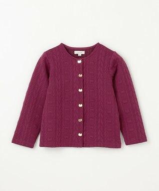 ANY KIDS ふくれジャガードカーディガン ローズ