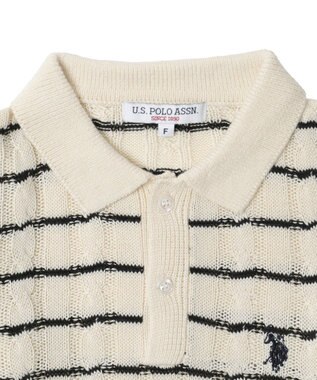 WEGO 別注USPOLO　ケーブルニットポロ ホワイトボーダー