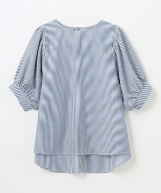 ANY 【抗菌防臭/速乾/手洗い可】エニィファンクション パフスリーブブラウス ブルーロンスト