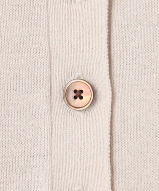 J.PRESS LADIES 【洗える】DRY COTTON ニットポロ ベージュ×ダークブラウン系