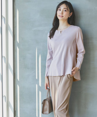 ANY SIS 【WEB・一部店舗限定】ペプラム ニット ラベンダー