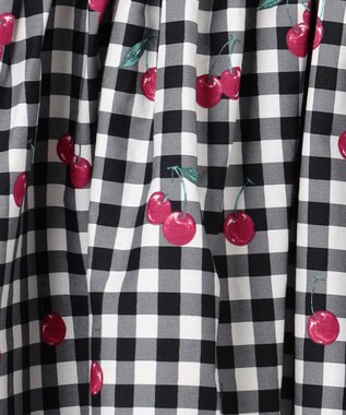 ANY KIDS 総柄 サマーワンピース ブラック×サクランボ