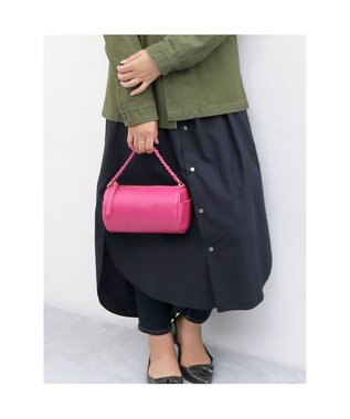 UNBILLION ペルケ perche / カラーチェーン筒形2wayショルダー ピンク