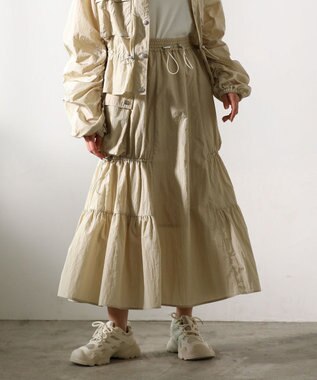 Green Parks ・ＳＵＧＡＲ　ＳＰＯＯＮ　ドロストティアードスカート Beige