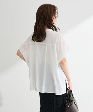 Green Parks 半袖シアースキッパーブラウス Off White