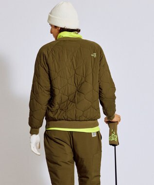 PW CIRCULUS 【3層レイヤー構造ボンディング×中綿キルティング】【MEN】中綿プルオーバー ゴルフ カーキ系