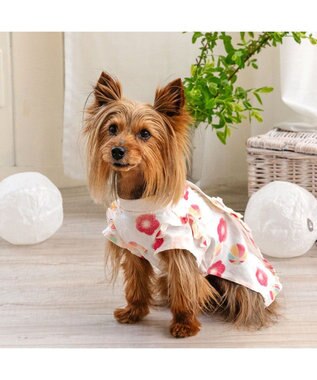 PET PARADISE ペットパラダイス 甚平《梅てまり柄》　小型犬 ホワイト×レッド