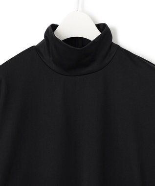 ICB 【洗える】リバーストレッチジャージー ハイネックプルオーバー ブラック系