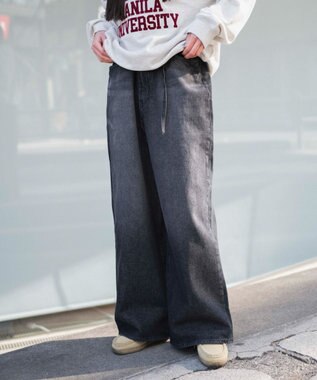 WEGO 【ユニセックス着用ITEM/】スーパーバギージーンズ ブラックその他