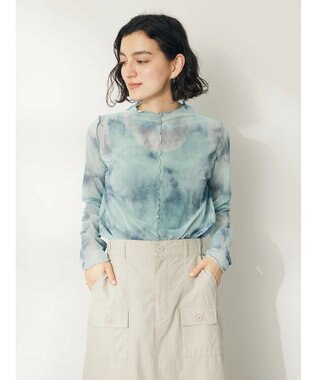 CRAFT STANDARD BOUTIQUE タイダイメッシュボトルネックインナー Light Green