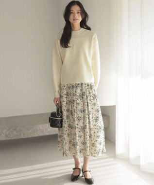 組曲 モザイクフラワープリント スカート アイボリー系5