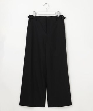J.PRESS LADIES S 【人気素材】セルロースリネンストレッチ セミワイド パンツ ブラック系