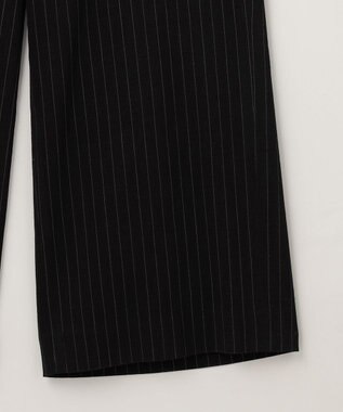 23区 【CLASSY.6月号掲載/洗える】リネンレーヨンストレッチ ワイドパンツ ブラックストライプ
