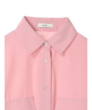earth music&ecology ビッグポケットショートシャツ Light Pink
