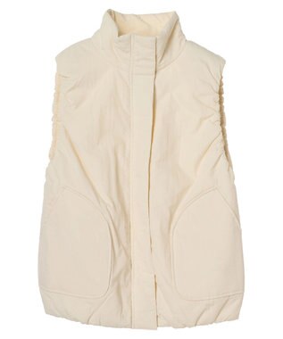 Green Parks 中わたスタンドカラーベスト Ivory